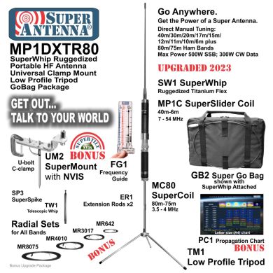Alpha Antenna 6-80m HF MIL 2.0 FMJ Antenna + Tripod – For Amateur Ham Radio