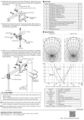 Diamond A1430S8 - 144/430MHz Dual Band 8 Element Beam Antenna