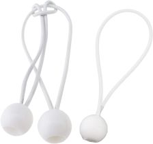 Pack of 5 White Ball Bungee Bungie Cord Heavy Duty Antenna Grip