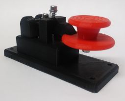 Lightweight Black-Red Micro Morse Code Key With Skirt