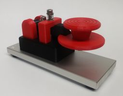 Red Micro Morse Code Key With Skirt & 1/4 Aluminum Base