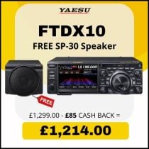 Yaesu FTDX10 - HF/50/70MHz 100W SDR - FREE SP-30 SPEAKER & £85 Cashback!