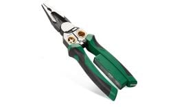 8-in-1 Ham Radio Wire Stripper & Voltage Tester - Antenna Cable Prep Pliers (Cut, Strip, Crimp & Test)