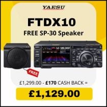 Yaesu FTDX10 - HF/50/70MHz 100W HF/50MHz Hybrid SDR Transceiver + Free SP-30 Speaker + £170 Cashback