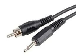 3.5mm Mono Jack Plug to Phono (RCA) Plug Lead, 1.2m Black