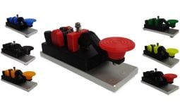 CW Morse Camel Back Straight Key with Bullseye Knob and Aluminium Base (7 Colours Available)
