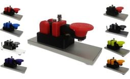 CW Morse Micro Straight Key with Bullseye Knob and Aluminium Base (8 Colours Available)