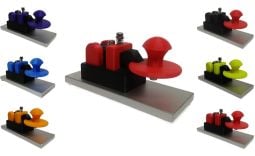 CW Morse Lightweight Micro Straight Key with Navy Style Knob and Aluminium Base (7 Colours Available)