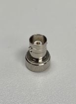 Low Profile BNC Socket to SMA Plug Adaptor Silver