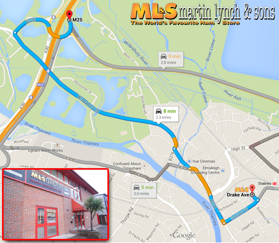 DIRECTIONS FROM M25 JUNCTION 13 TO THE ML&S STORE